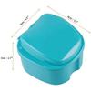 Srutueo Blue Denture Case, Denture Cup with Strainer, Denture Bath Box False Teeth Storage Box with Basket Net Container Holder for Travel view 2