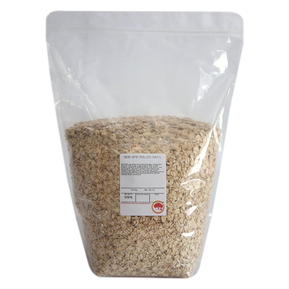 Kauffman Orchards Bulk Regular Rolled Oats, Old-Fashioned, 3 Pound Resealable Bag