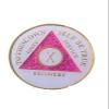10 Year AA Medallion White Glow In The Dark Pink Glitter Sobriety Chip view 1