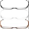 Medspex 3 Pack Blue Light Reading Glasses +2.50 Black/Tortoise/Clear Crystal Mens Womens Computer Readers Trendy Eyeglasses view 3