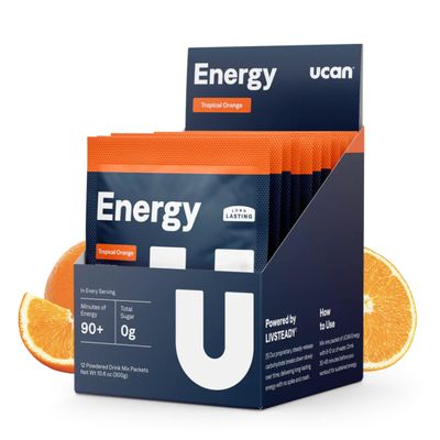 UCAN Energy Powder, Tropical Orange, Keto, Sugar-Free Pre & Post Workout for Men & Women, Non-GMO, Vegan, Gluten-Free, Great for Runners, Gym-Goers and High Performance Athletes (12 Servings, 25g)