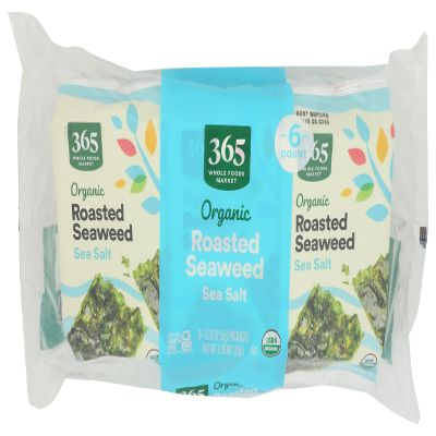 365 By Whole Foods Market Organic Sea Salt Roasted Seaweed 6 Count, 1.06 Oz