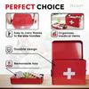 Plexon First Aid Kit, First Aid Supplies Bin, 8.5" Metal Medicine Storage Box with Lid, First Aid Kit Box Organizer, Red view 3