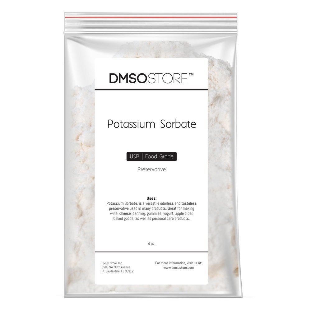 Potassium Sorbate Powder 4 oz. Food-Grade Preservative for Longer Freshness and Extended Lift Cycle.