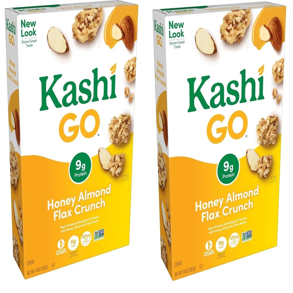 Cold Breakfast Cereal byKashi- Vegan Protein - Fiber Cereal - Honey Almond Flax Crunch - 14 Oz Box (2 Boxes)