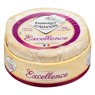 NineLife Basics Excellence Fromager D Affinois Triple Cream Excellence Mini Wheel, 6.5 oz, 4 Pack