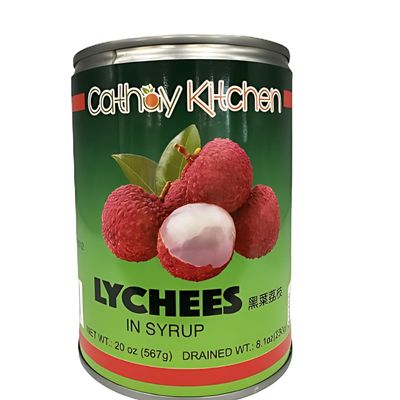 Cathay Kitchen Premium Lychee in Syrup - Peak Season Harvest | Perfect for Cocktails, Desserts, and Smoothies | 120oz Non-GMO & Gluten-Free (6)