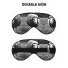 FRESQA Cute Sheep Lamb Print Unisex Sleep Mask Double-Sided Eye Mask,Ideal for Sound Sleep and Skin Care, Black view 2