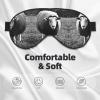 FRESQA Cute Sheep Lamb Print Unisex Sleep Mask Double-Sided Eye Mask,Ideal for Sound Sleep and Skin Care, Black view 3