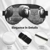 FRESQA Cute Sheep Lamb Print Unisex Sleep Mask Double-Sided Eye Mask,Ideal for Sound Sleep and Skin Care, Black view 4