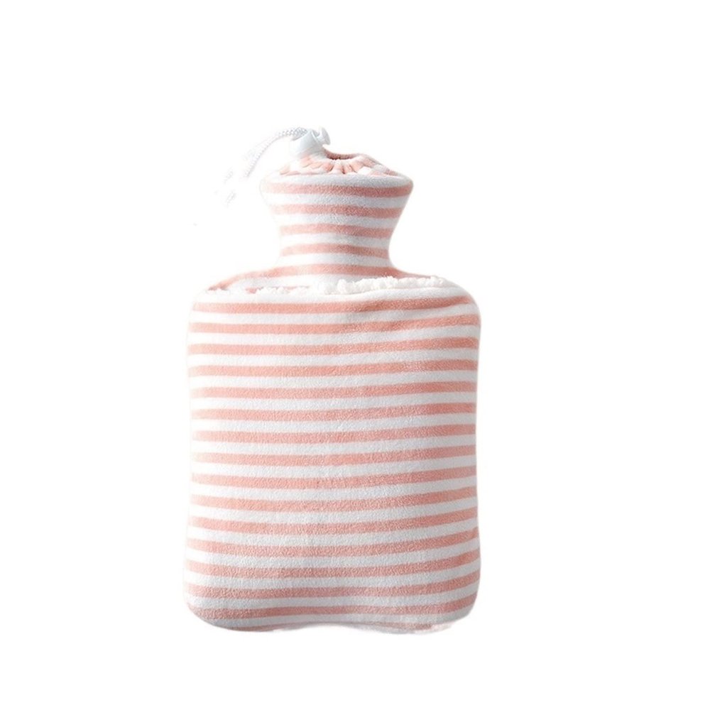 KarFri Hot Water Bottle Bag Pouch for Hot and Cold Compress, Neck and Shoulder Pain Relief(Color:Pink Stripe-Small)