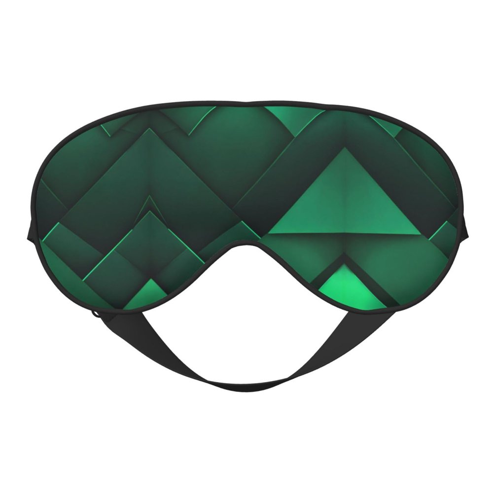 Black and Gold Geometric Print Unisex Sleep Mask Double-Sided Eye Mask,Ideal for Sound Sleep and Skin Care