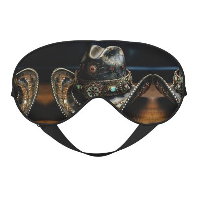 American West Rodeo Hat Print Ultra-Soft Light-Blocking Eye Mask,for Optimal Comfort and Restful Sleep