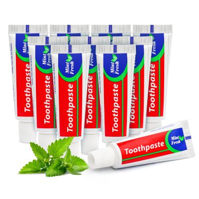 30 pcs Travel Size Toothpaste Bulk, 0.88oz/25 Grams Small 4x1.4 inches Mint Mini Disposable Toothpaste Travel Size Bulk for Hotel,Guests,Homeless,Charity