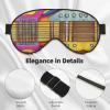 FRESQA Art Guitar Pattern Print Unisex Sleep Mask Double-Sided Eye Mask,Ideal for Sound Sleep and Skin Care, Black view 4
