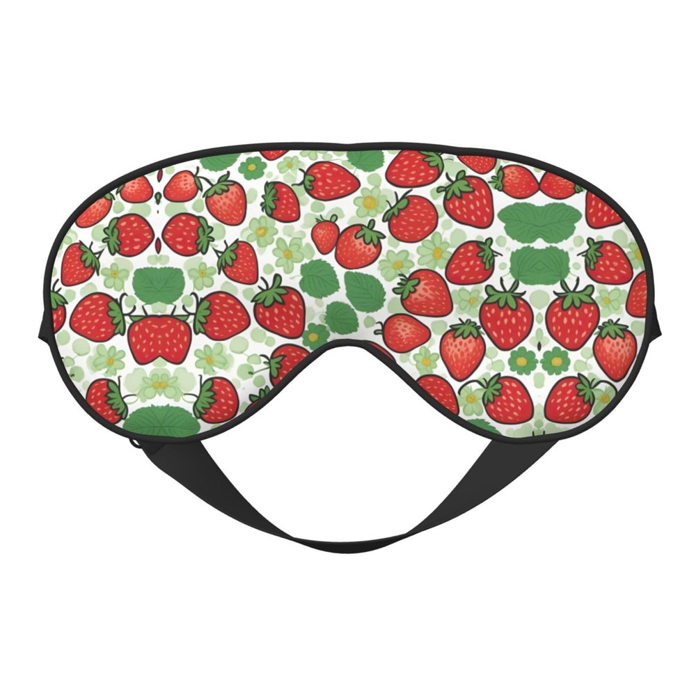 Strawberry Pattern Print Ultra-Soft Light-Blocking Eye Mask,for Optimal Comfort and Restful Sleep