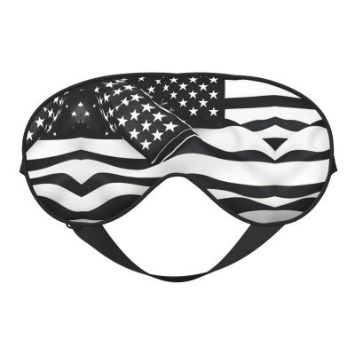 Black and White American Flag Print Double-Sided Eye Mask,Soft and Light Blocking for Enhancing Sleep Quality
