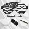 Black and White American Flag Print Double-Sided Eye Mask,Soft and Light Blocking for Enhancing Sleep Quality view 4