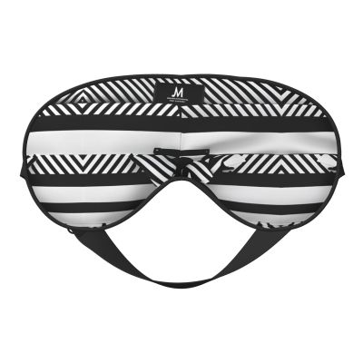 Black White Stripe Print Ultra-Soft Light-Blocking Eye Mask,for Optimal Comfort and Restful Sleep