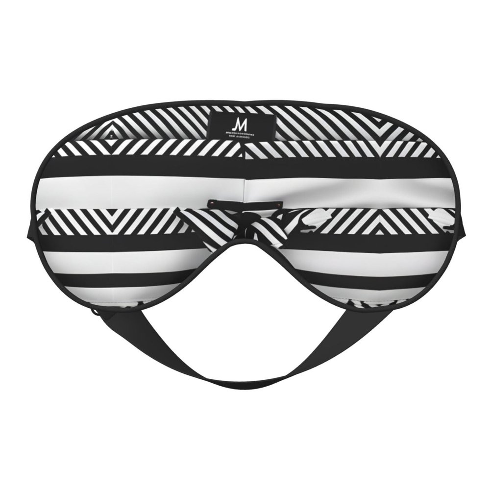 Black White Stripe Print Ultra-Soft Light-Blocking Eye Mask,for Optimal Comfort and Restful Sleep