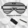 Black White Stripe Print Ultra-Soft Light-Blocking Eye Mask,for Optimal Comfort and Restful Sleep view 4