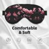 FRESQA Japanese Cherry Flowers Print Unisex Sleep Mask Double-Sided Eye Mask,Ideal for Sound Sleep and Skin Care, Black view 3
