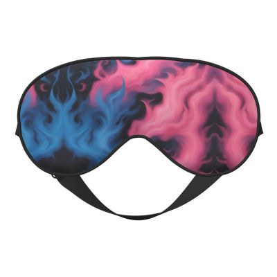 Blue and Red Fire Print Ultra-Soft Light-Blocking Eye Mask,for Optimal Comfort and Restful Sleep