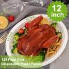 100% Compostable Oval Paper Plates 12 Inch, 125-Pack Large Heavy Duty Paper Plates Bulk,Biodegradable Bagasse,Eco-Friendly Disposable Dinner Plate for BBQ,Picnic,Party (BPI Certified,Microwaveable) view 3