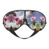 FRESQA Flower Paris Eiffel Towers Print Unisex Sleep Mask Double-Sided Eye Mask,Ideal for Sound Sleep and Skin Care, Black view 1