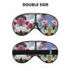 FRESQA Flower Paris Eiffel Towers Print Unisex Sleep Mask Double-Sided Eye Mask,Ideal for Sound Sleep and Skin Care, Black view 2