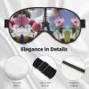 FRESQA Flower Paris Eiffel Towers Print Unisex Sleep Mask Double-Sided Eye Mask,Ideal for Sound Sleep and Skin Care, Black view 4