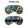 FRESQA Funny Tennis Racquets and Tennis Balls Print Unisex Sleep Mask Double-Sided Eye Mask,Ideal for Sound Sleep and Skin Care, Black view 2