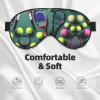 FRESQA Funny Tennis Racquets and Tennis Balls Print Unisex Sleep Mask Double-Sided Eye Mask,Ideal for Sound Sleep and Skin Care, Black view 3