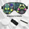 FRESQA Funny Tennis Racquets and Tennis Balls Print Unisex Sleep Mask Double-Sided Eye Mask,Ideal for Sound Sleep and Skin Care, Black view 4
