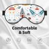 Cartoon Rockets Print Unisex Sleep Mask Double-Sided Eye Mask,Ideal for Sound Sleep and Skin Care view 3