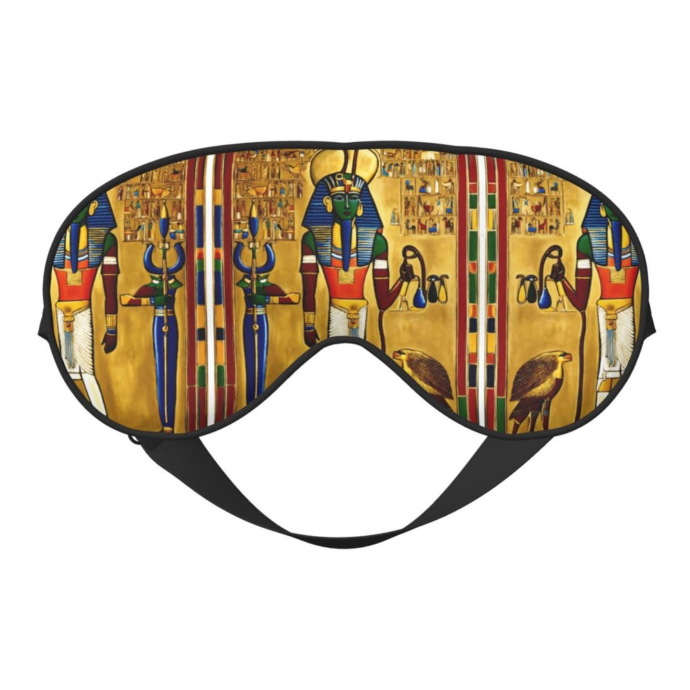 Ancient Egypt Tribe Series Print Double-Sided Eye Mask,Soft and Light Blocking for Enhancing Sleep Quality