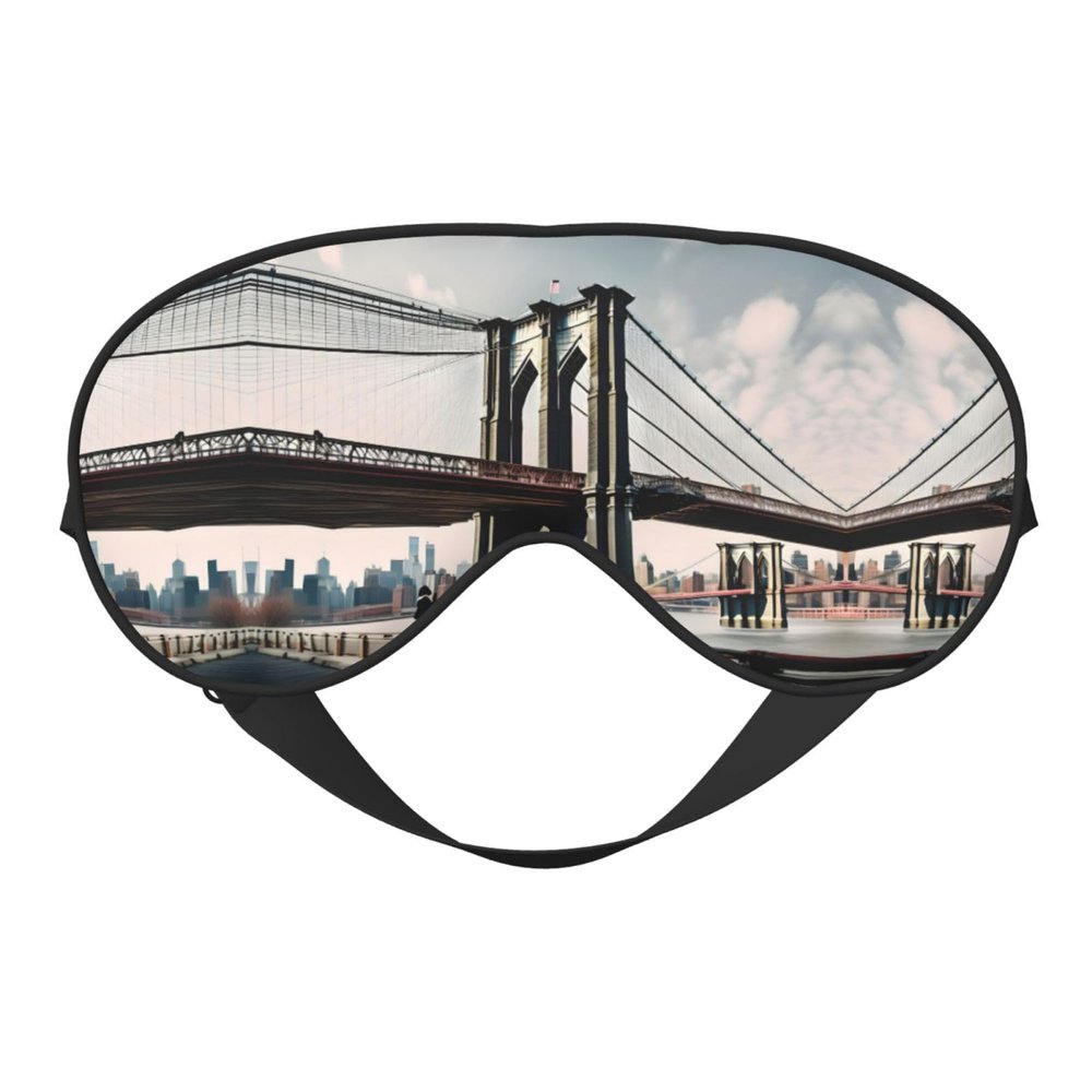 Brooklyn Bridge S Print Double-Sided Eye Mask,Soft and Light Blocking for Enhancing Sleep Quality