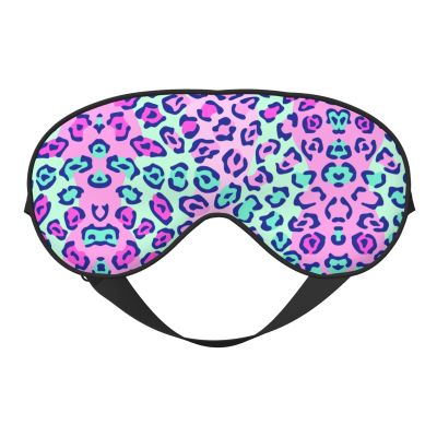 FRESQA Red Lepard Print Unisex Sleep Mask Double-Sided Eye Mask,Ideal for Sound Sleep and Skin Care, Black