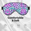 FRESQA Red Lepard Print Unisex Sleep Mask Double-Sided Eye Mask,Ideal for Sound Sleep and Skin Care, Black view 3