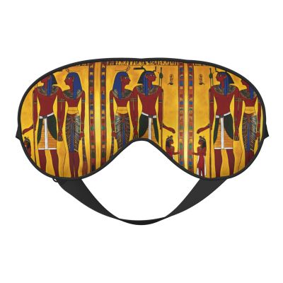 SSIMOO Ancient Egypt Tribe Series Print Double-Sided Eye Mask,Soft and Light Blocking for Enhancing Sleep Quality, Black