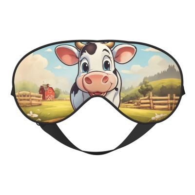 Cartoon Milk Cow Print Unisex Sleep Mask Double-Sided Eye Mask,Ideal for Sound Sleep and Skin Care