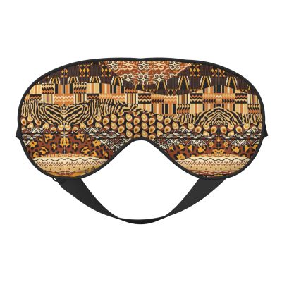 SSIMOO African Style Patchwork Print Ultra-Soft Light-Blocking Eye Mask,for Optimal Comfort and Restful Sleep, Black