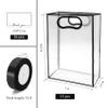 15Pack Clear Plastic Gift Bags with Handle,Reusable PP Gift Wrap Tote Bags with Ribbon for Wedding Bridal Birthday Party Baby Shower Goodies Graduation Shopping Business, 7x10x3.15 Inch (Black) view 2