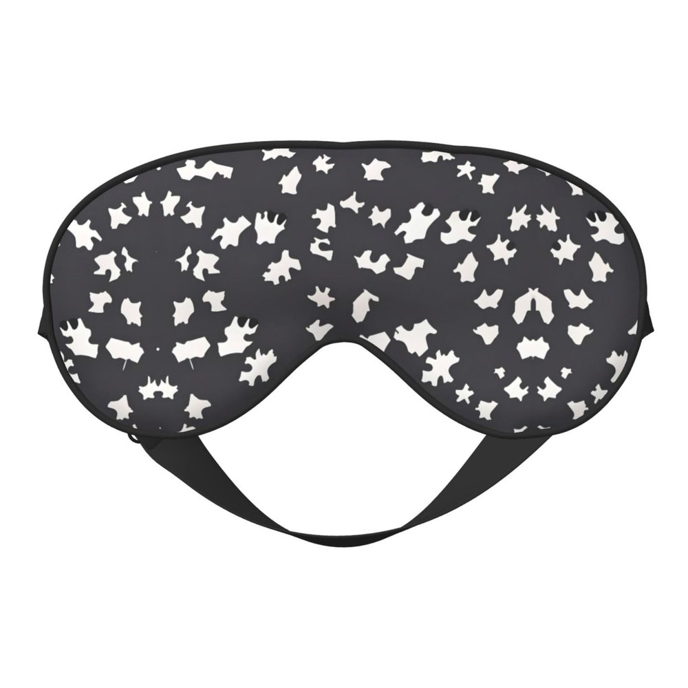 SSIMOO Cow Print Print Double-Sided Eye Mask,Soft and Light Blocking for Enhancing Sleep Quality, Black