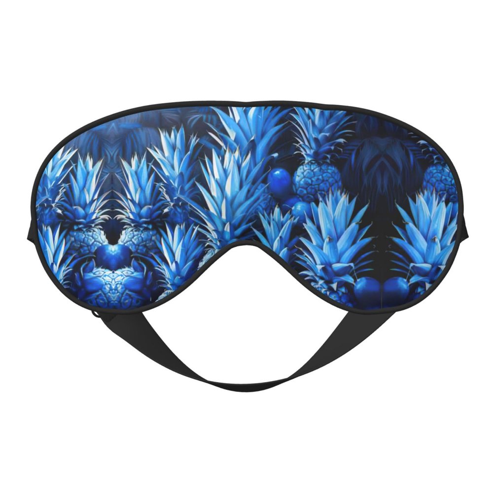 Blue Pineapple Print Unisex Sleep Mask Double-Sided Eye Mask,Ideal for Sound Sleep and Skin Care