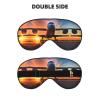 Airplane Sunset Sky Print Double-Sided Eye Mask,Soft and Light Blocking for Enhancing Sleep Quality view 2