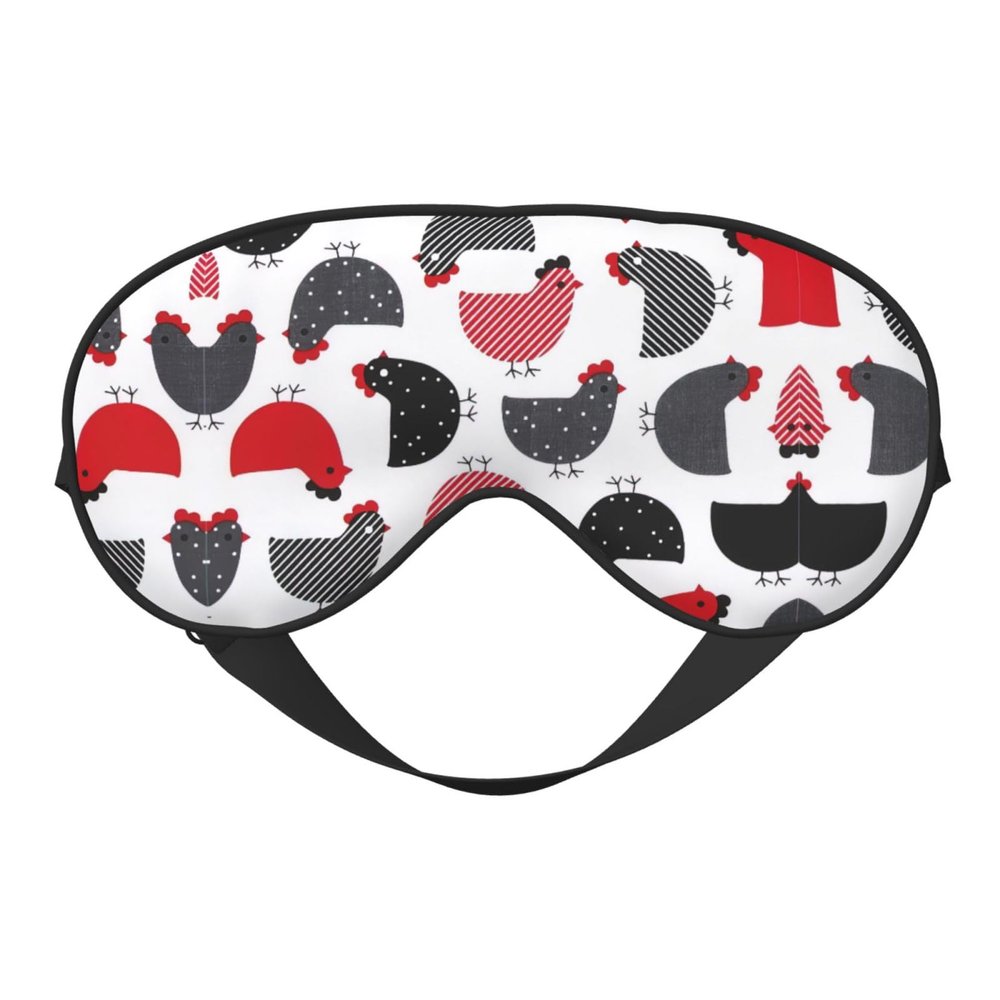 Creative Cartoon Chicken Print Unisex Sleeping Eye Mask,Soft Comfortable Light-Blocking Eye Mask