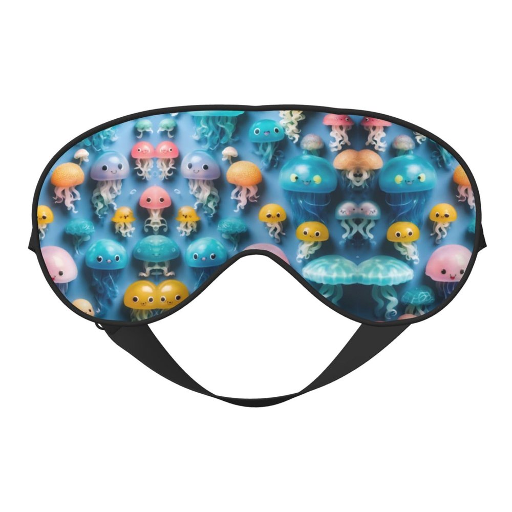 Colorful Jellyfish Print Unisex Sleeping Eye Mask,Soft Comfortable Light-Blocking Eye Mask