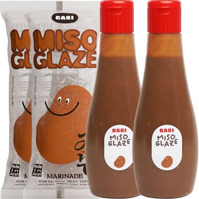 Cabi Miso Glaze (2 Pack) - Perfect Miso Umami Japanese BBQ Sauce w/ Unique Peppery Note  Authentic Japanese Koji Fermented Food Sauce  Easy-to-Use Squeeze Bottles for Food Enthusiasts