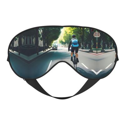 ZISHAK Car and Bicycle Print Unisex Sleeping Eye Mask,Soft Comfortable Light-Blocking Eye Mask, Black